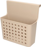 Badkamer/keuken hang opbergmandjes/organizers taupe 26 x 24 cm - Hangmandjes/kastmandjes