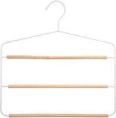 Luxe kledinghanger/broekhanger voor 3 broeken wit 35 x 36 cm - Kledingkast hangers/kleerhangers/broekhangers