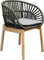 DKS - Tuinstoel Jumay kuipstoel tuin - teak en touw weaving groen