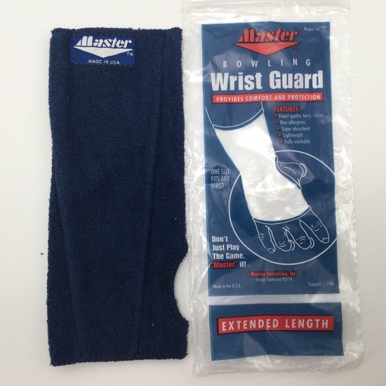 Bowling Bowling wrist guard donker blauw 'Master' , een extra lange
