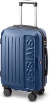 Bol.com Swiss - Lausanne - Handbagage koffer - 4 Wielen - TSA-Cijferslot - Blauw aanbieding