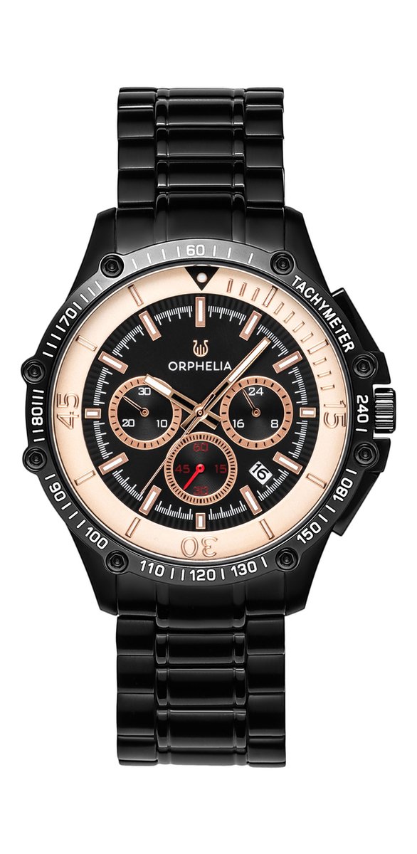 Orphelia Frenetic OR82812 Horloge - Staal - Zwart - Ø 45 mm