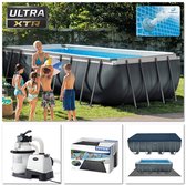 Intex Zwembad Ultra XTR Frame zwembad | 975 x 488 x 132 cm | Intex opzetzwembad | Intex Ultra XTR frame | Inclusief 2 x Intex solarmatten & Aquaswan 5l chloorvrije vloeibare Zwemba