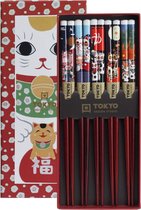 Tokyo Design Studio - Eetstokjes - Lucky Cats - Set van 5 paar