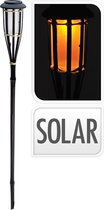 Relaxwonen - Solar bamboe fakkels met vlam effect - Uniek - Trend 2024 - Milieu vriendelijk - 12 stuks - zwart