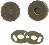 magneetsluiting - sluiting magnetisch voor tas - brons - 14 mm - 2 ronde magneetsluitingen