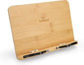 Swissl boekenstandaard - kookboekstandaard - boekensteun - boekenhouder - verstelbaar - bamboe