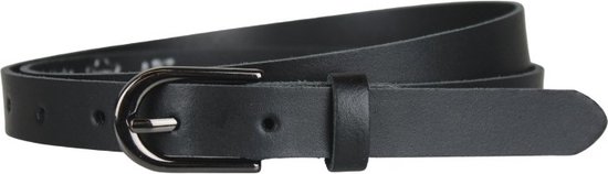 Ceinture Fana Belts Narrow Leather Riem Black Buckle - 2 cm Wide Ladies Trouser Belt Zwart 85 cm