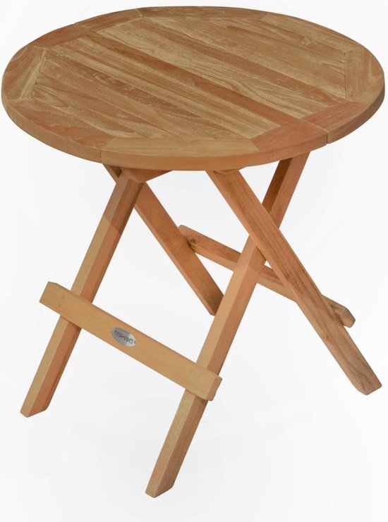 Table pliante en bois de teck | Table d'appoint de Jardin pliable Rondo | Ø  50 | bol