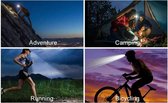 Orion Store Hoofdlamp met 800 lumen en 50 meter bereik - Perfect voor buitenactiviteiten zoals kamperen, wandelen, vissen en fietsen - Waterdicht en USB oplaadbaar - Inclusief 2 x