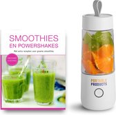 Portable products - Draagbare blender to go - Mini smoothie maker - inclusief smoothie receptenboek - 350 ml - Wit