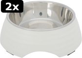 2x VOERBAK HOND MELAMINE WT 17CM 400ML