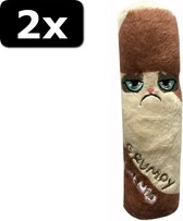 2x GRUMPY CHEW TOY CATNIP 14CM