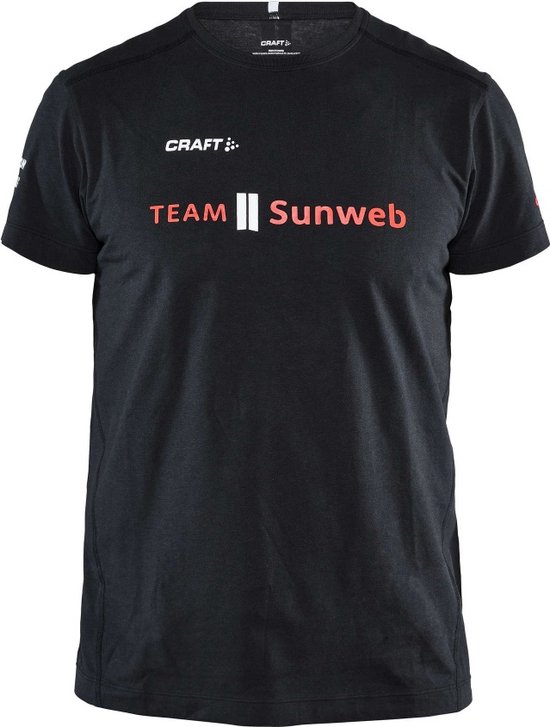 Craft Casual T-shirt Unisex Zwart Rood / TEAM SUNWEB TEE BLACK -  M