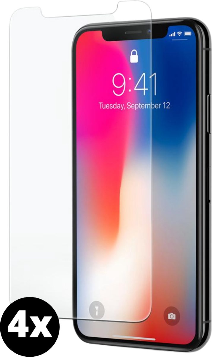Fooniq Screenprotector Transparant 4x - Geschikt Voor Apple iPhone X/XS/11 Pro