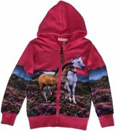 S&c Vest met paarden print Fuchsia mt 86/92