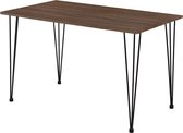 Eettafel - MDF & staal - Hout kleurig & zwart - Afmeting (LxBxH) 120 x 70 x 75 cm