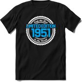 1951 Limited Edition | Feest Kado T-Shirt Heren - Dames | Wit - Blauw | Perfect Verjaardag Cadeau Shirt | Grappige Spreuken - Zinnen - Teksten | Maat XXL