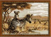 Riolis Borduurpakket Zebra's in de savanne