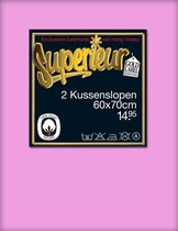 Superieur 100% katoenen kussenslopen | Roze kussenslopen | set van 2 | Percaline katoen | 60x70 Diep Rose