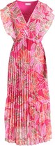 Cassis Dames Lange jurk in plissévoile bedrukt met tropische bloemen - Jurk - Maat 40