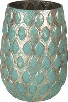 Clayre & Eef - vaas 11×16 cm turquoise/goud