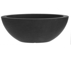 Oneiro Luxe Bloempot PLANTENSCHAAL KUNSTSTOF OVAAL 52X23X20CM ANTRACIET – hotel chique - binnen ––– accessoires – tuin – decoratie – bloemen – mat – glans – industrieel - droogbloemen