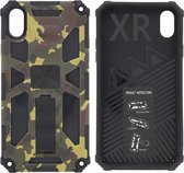 iPhone XR Hoesje - Rugged Extreme Backcover Army Camouflage met Kickstand - Groen