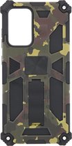 Samsung Galaxy A52 (5G) Hoesje - Rugged Extreme Backcover Army Camouflage met Kickstand - Groen