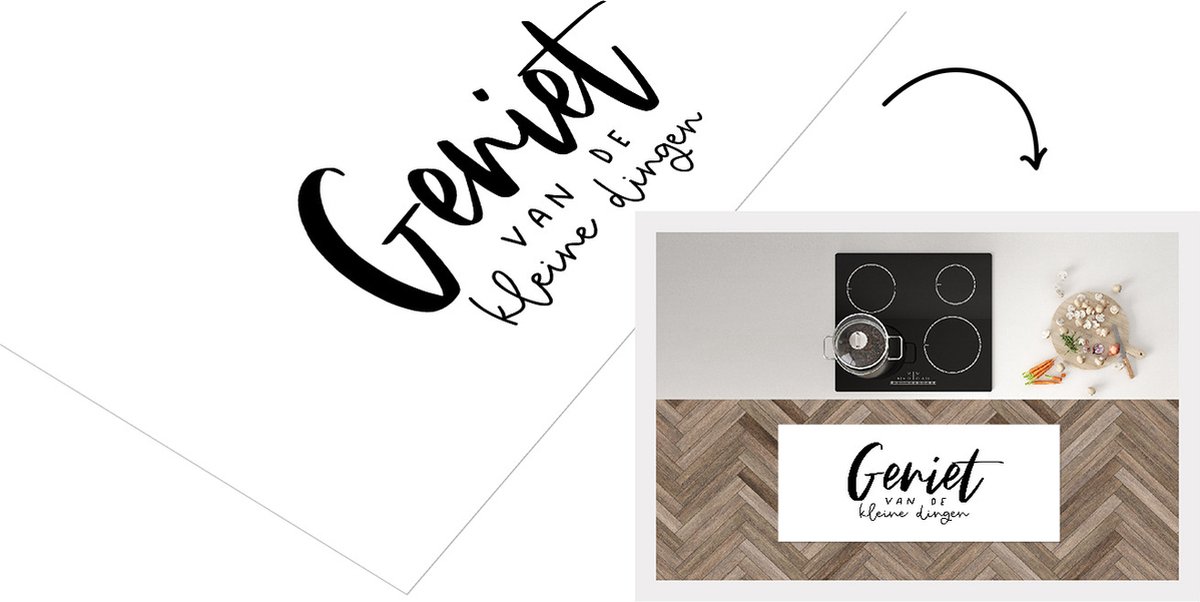 KitchenYeah Keukenloper - Loper keuken - Geniet van de dingen - Spreuken - Quotes - 120x50 cm - Keukenloper vinyl Multicolor
