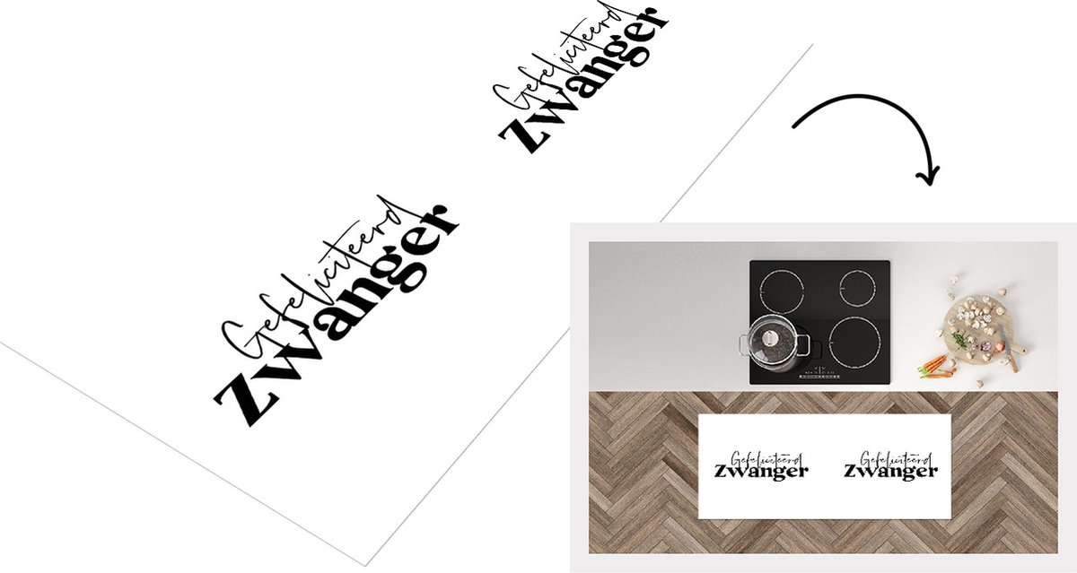 KitchenYeah Keukenloper - Loper keuken - Quotes - Mama - Gefeliciteerd zwanger - Spreuken - 120x50 cm - Keukenloper vinyl Multicolor