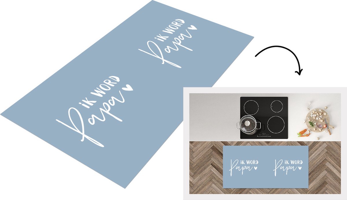 KitchenYeah Keukenloper - Loper keuken - Ik word papa - Spreuken - Quotes - Papa - 120x60 cm - Keukenloper vinyl Multicolor