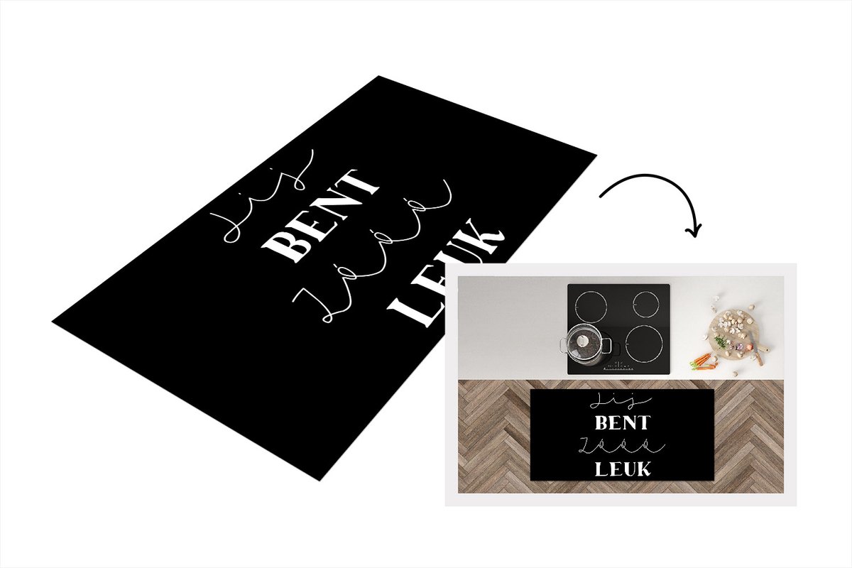 KitchenYeah Keukenloper - Loper keuken - Spreuken - Jij bent zo leuk - Vriendin - Quotes - 120x60 cm - Keukenloper vinyl Multicolor
