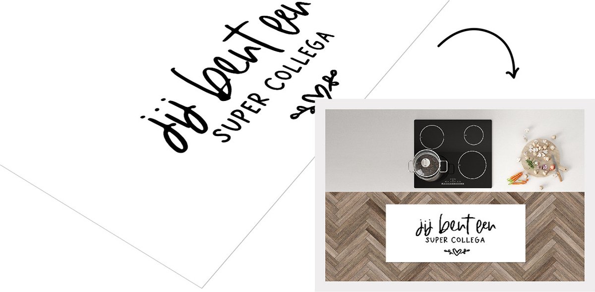 KitchenYeah Keukenloper - Loper keuken - Jij bent een super collega - Spreuken - Quotes - Collega - 120x50 cm - Keukenloper vinyl Multicolor