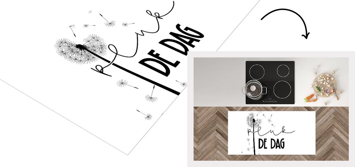 KitchenYeah Keukenloper - Loper keuken - Quotes - Spreuken - Carpe diem - Pluk de dag - 120x60 cm - Keukenloper vinyl Multicolor