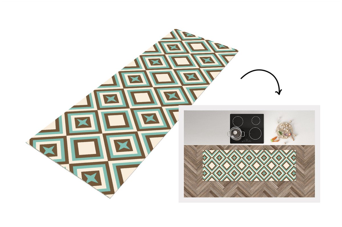 KitchenYeah Keukenloper - Loper keuken - Jaren 50 - Ster - Design - Keukenloper vinyl multicolor, foto 5