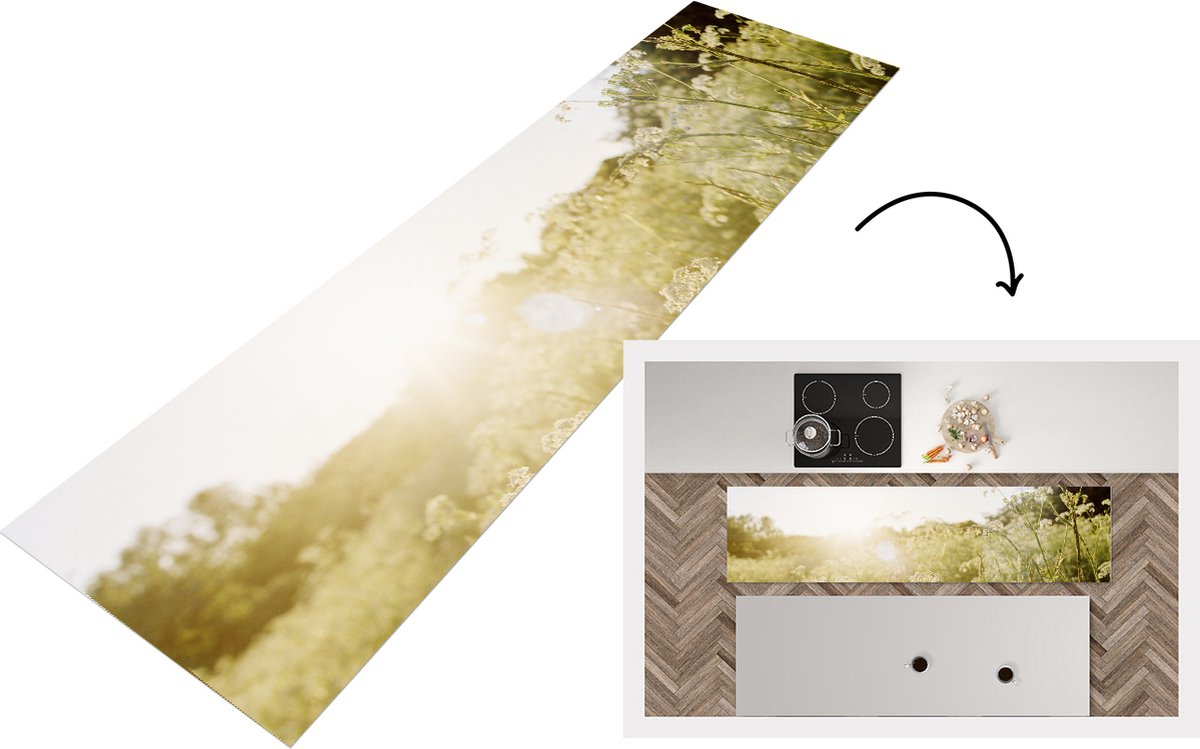 KitchenYeah Keukenloper - Loper keuken - Bloemen - Wit - Lente - Keukenloper vinyl, foto 7