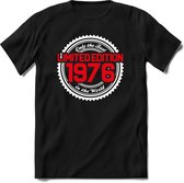 1976 Limited Edition | Feest Kado T-Shirt Heren - Dames | Wit - Rood | Perfect Verjaardag Cadeau Shirt | Grappige Spreuken - Zinnen - Teksten | Maat 3XL