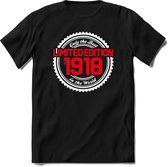 1918 Limited Edition | Feest Kado T-Shirt Heren - Dames | Wit - Rood | Perfect Verjaardag Cadeau Shirt | Grappige Spreuken - Zinnen - Teksten | Maat M