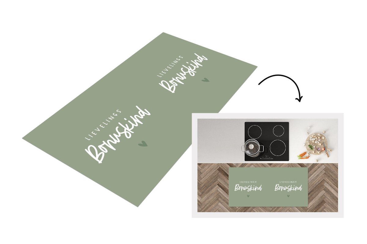 KitchenYeah Keukenloper - Loper keuken - Quote - Bonuskind - Familie - Spreuken - 120x60 cm - Keukenloper vinyl Multicolor