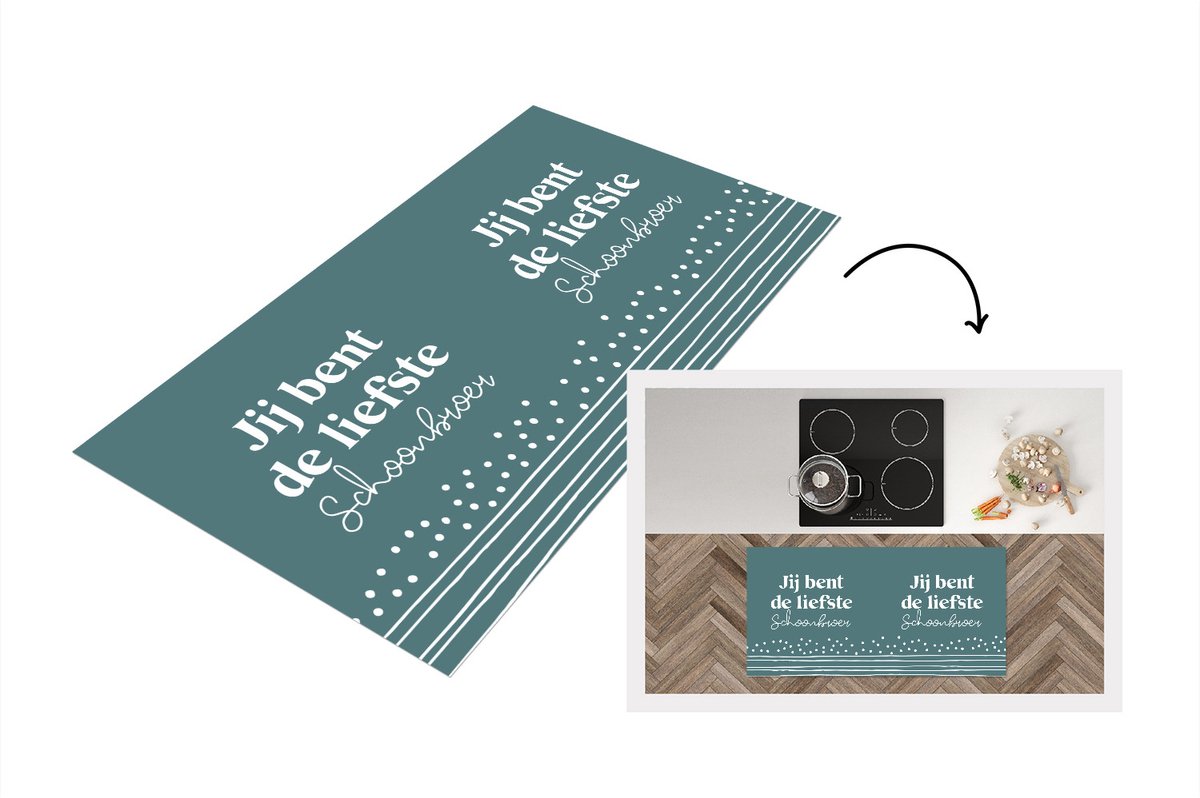 KitchenYeah Keukenloper - Loper keuken - Schoonfamilie - Broer - Quotes - 120x60 cm - Keukenloper vinyl Multicolor
