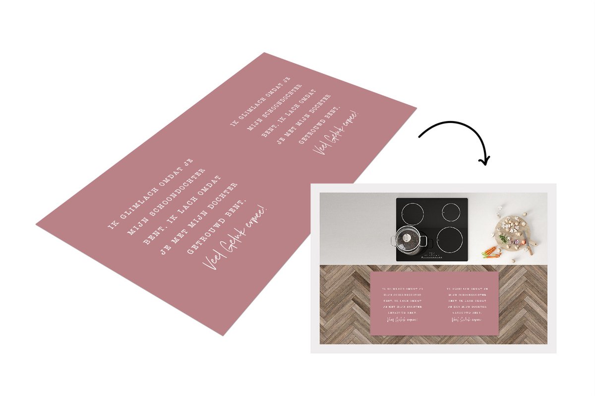 KitchenYeah Keukenloper - Loper keuken - Familie - Dochter - Quotes - 120x60 cm - Keukenloper vinyl Multicolor
