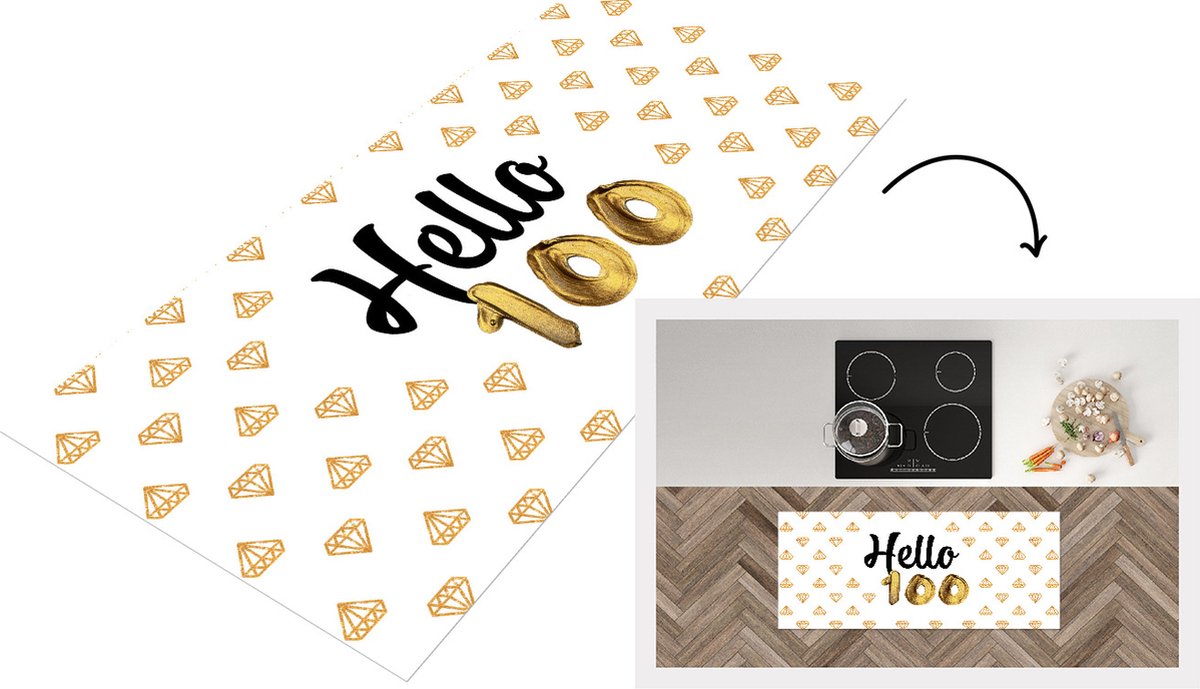 KitchenYeah Keukenloper - Loper keuken - Design - 100 jaar - Diamant - Keukenloper vinyl Multicolor