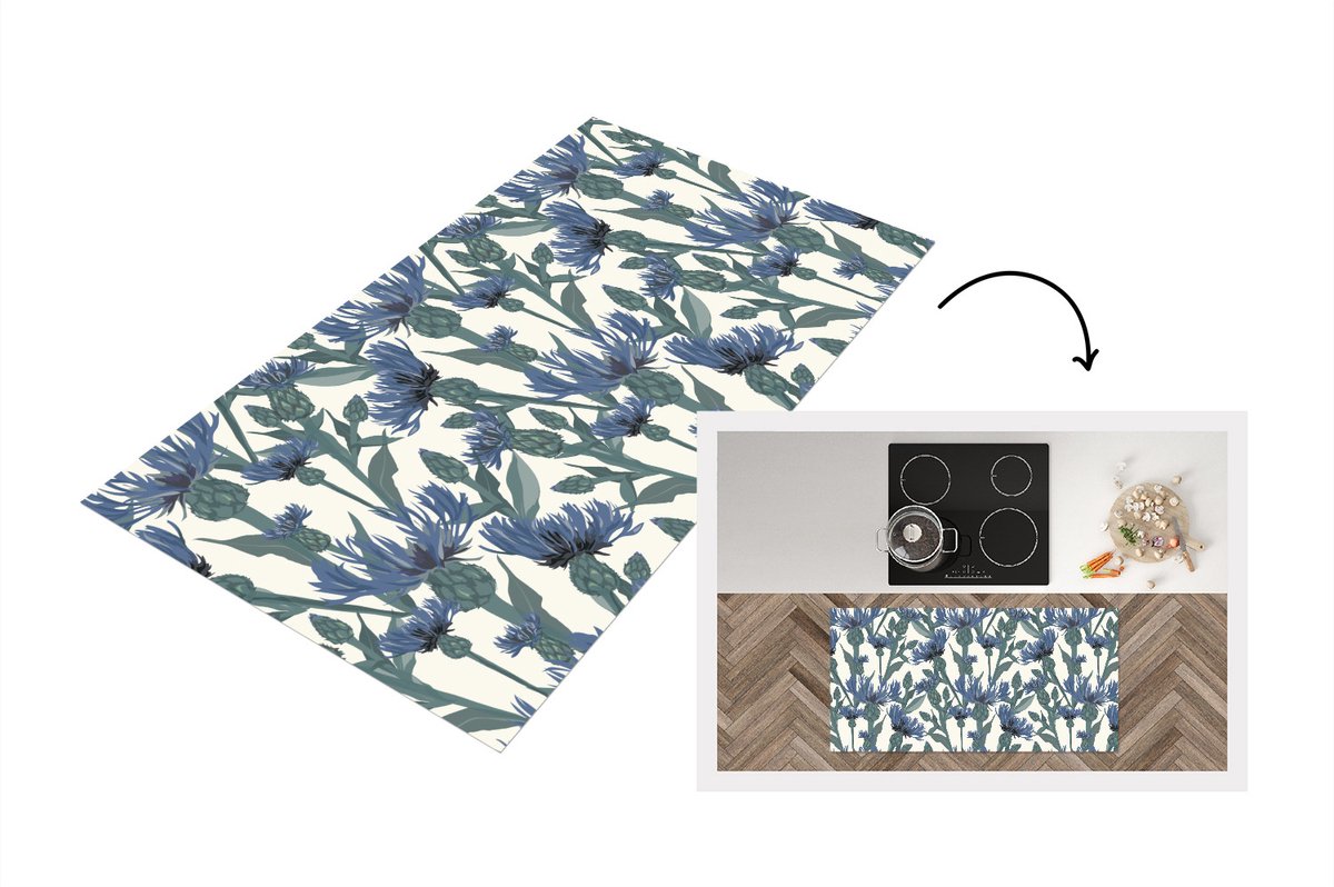 KitchenYeah Keukenloper - Loper keuken - Patronen - Korenbloem - Natuur - Plant - Keukenloper vinyl multicolor, foto 5