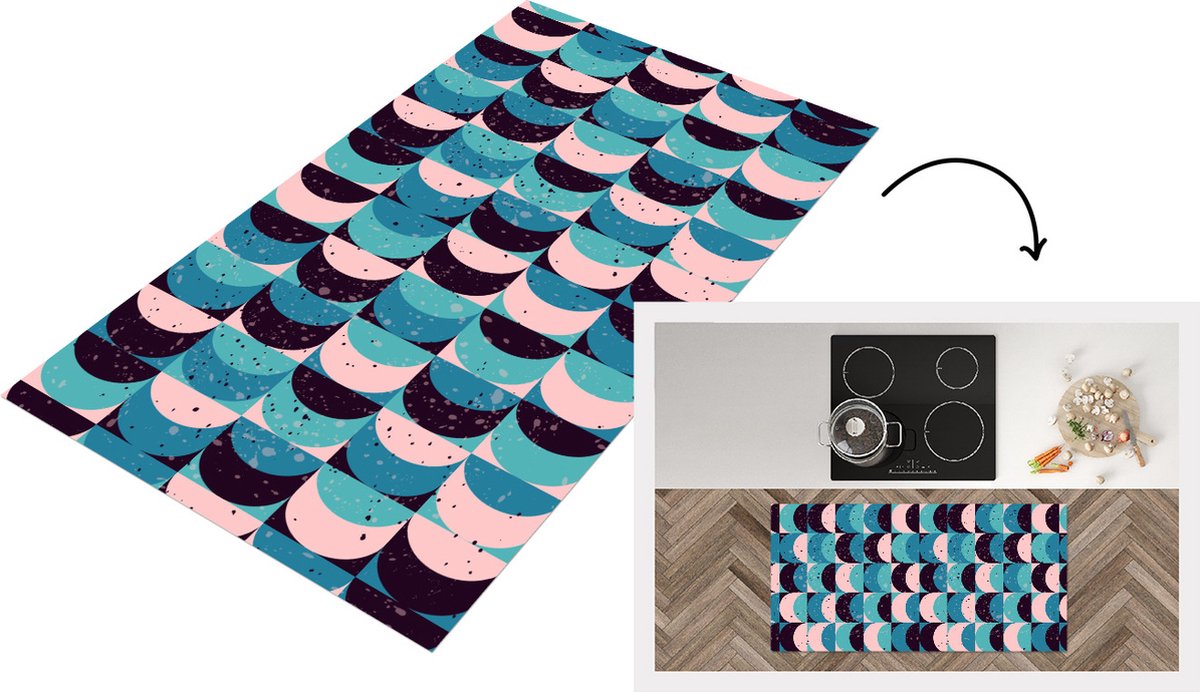 KitchenYeah Keukenloper - Loper keuken - Meisjes - Verf - Patronen - Keukenloper vinyl multicolor, foto 2