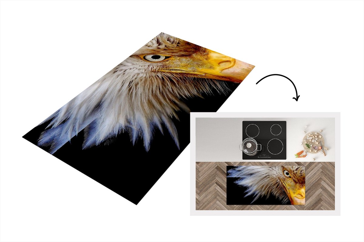 KitchenYeah Keukenloper - Loper keuken - Vogel - Oog - Snavel - 120x60 cm - Keukenloper vinyl Multicolor
