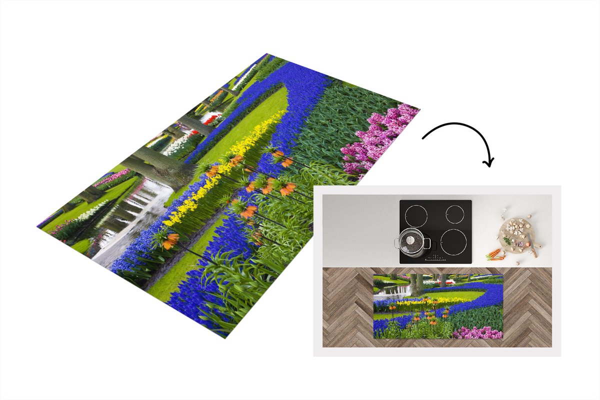 KitchenYeah Keukenloper - Loper keuken - Bloemenpark de Keukenhof in Zuid-Holland - Keukenloper vinyl multicolor, foto 2