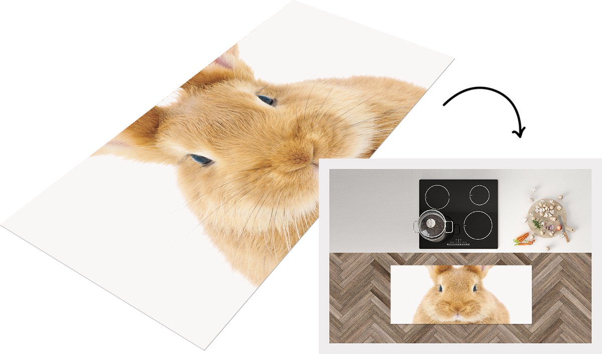 KitchenYeah Keukenloper - Loper keuken - Babykamer - Konijn - Kinderkamer - 120x50 cm - Keukenloper vinyl Multicolor