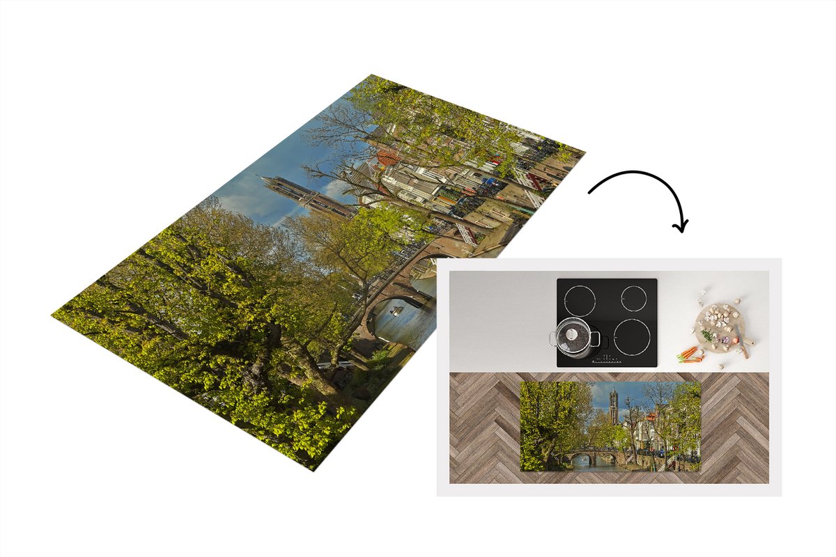 KitchenYeah Keukenloper - Loper keuken - Planten - Utrecht - Water - 120x60 cm - Keukenloper vinyl Multicolor