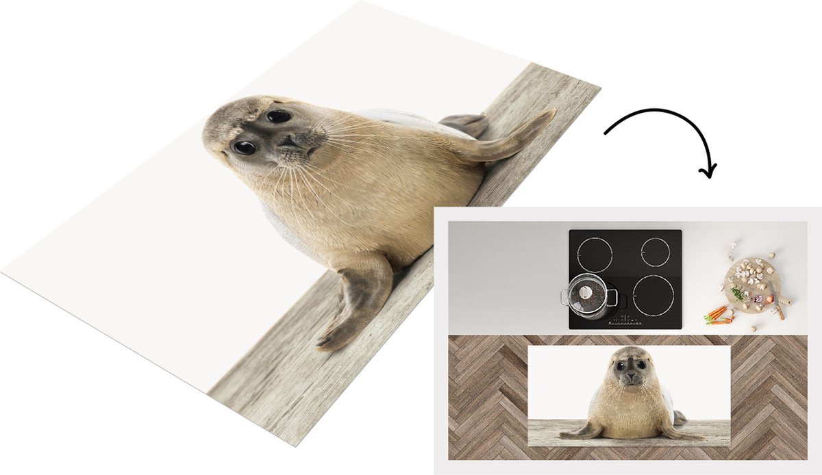 KitchenYeah Keukenloper - Loper keuken - Babykamer - Zeehond - Slaapkamer - woonkamer - 120x60 cm - Keukenloper vinyl Multicolor